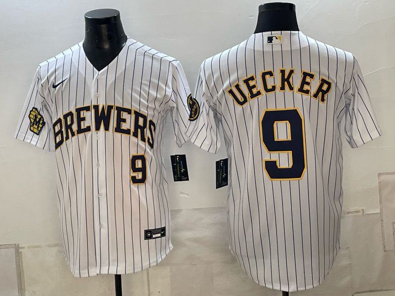 Men 2026 Milwaukee Brewers #9 Uecker White Game Nike MLB Jersey 101203